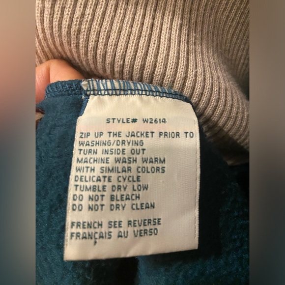Vintage 90’s Northern Reflections Teal Paisley design Fleece zip up sweater XL - Picture 12 of 12